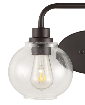 Sandrine Iron/Seeded Glass Cottage Rustic LED Vanity Light - JONATHAN Y